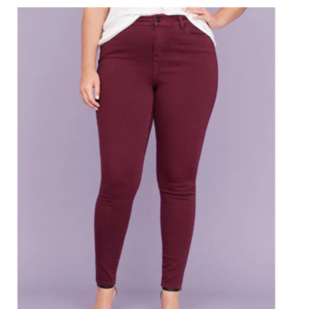 Wine red skinny jeans
